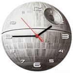 SuperDuperDecor STAR WARS DEATH STAR CLOCK - Glow-in-the-Dark - Bedroom Wall Clock