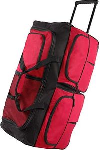 Pacific Coast Signature 30" Large Rolling Duffel Bag, Red, One Size, 30" Large Rolling Duffel Bag