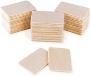 Super Z Outlet 50 Pack Unfinished Natural Wood Rectangle Blank Pieces Wooden Tags Slices for Arts & Crafts, Painting DIY Decorations, Embellish, Burning & Staining (2.08” x 1.37” Rectangle)