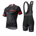 MOXILYN Men Cycling Jersey Set Bike Shorts and Jersey Suit 9D Padded Cycling Bibs MTB Shirts Short Sleeve Bicycle Clothes, Db004, 3X-Large