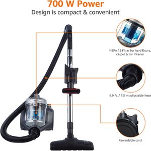 Amazon Basics Bagless Vacuum Cleaner 700W – Lightweight, Powerful