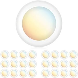 PARMIDA (24 Pack) 5/6 Inch Dimmable 5CCT LED Disk Lights, 15W Surface Mount Ceiling Lighting, 5 Color Selectable 2700K/3000K/3500K/4000K/5000K, 1100lm, J-Box Or Recessed Can Installation, UL-Listed