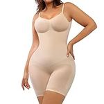 FeelinGirl Low Back Shapewear Bodysuit for Women Tummy Control Seamless Body Shaper for Dresses（Skin M/L）