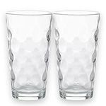 Caribou Living Bubble Dot Quirky Highball Tall Glasses 16cmx8.5cm Holds 500ml - Set of 2