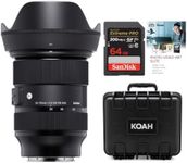 Sigma 24-70mm f/2.8 DG DN Art Zoom Full Frame L-Mount Lens Bundle with 64GB SD Card, Hard Case and Photo Video Art Suite (4 Items)