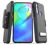 Moto G Power 2020 Belt Case with Kickstand (Slimline) Ultra Thin Cover with Holster Clip for Motorola G Power - Black (Moto G Power)