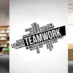 Corporate Wall Art Sticker - Teamwork, Leadership, Training, Skills Goal, Respect... - Company Office, Conference Room [Black]