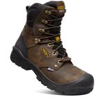 KEEN Utility Men's Independence 8” Composite Toe Waterproof Work Boots, Dark Earth/Black, 9.5 Wide