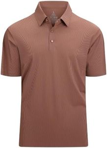 Esabel.C Mens Seamless Polo Shirts Stretch Stiff Collar Golf Polo for Men, Burgundy, S