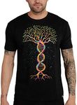 INTO THE AM Tree of Life Men's Tee - Nature Themed Graphic T-Shirts (Black, Small)