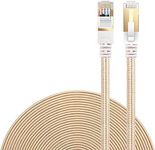 Ethernet Cable Cat 7 DanYee Flat High Speed Nylon LAN Network Patch Cable Gold Plated Plug STP Wires CAT 7 RJ45 Ethernet Cable 0.5M 1M 2M 3M 5M 8M 10M 15M 20M 30M (Gold-8m)