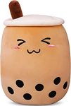 TechMax Solution Cute Bubble Tea Plush Toy Stuffed Food Shaped Pillow Cushion Cartoon Fruit Milk Tea Gift for Kids