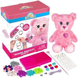 Fashion Angels Build-A-Bear Beaded Bracelet Design Kit - Design BFF Bracelets For Girls With Your Stuffed Bear - Beading Tool For Bracelet Making - Heart Beads For Jewerly - Ages 5 and up