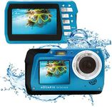 Easypix Aquapix 'Edge' Underwater Camera with Dual Displays, Waterproof to 3 m, Up to 48 MP Resolution, 16x Digital Zoom, 13 MP Sensor, Video up to 4K, Ice Blue