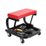 Trintion Workshop Stool 100KG Mechanics Seat Swivel 360 Degrees Heavy Duty Workshop Stool with Storage 4 Swivel Casters Padded Seat Chair Mechanic Rolling Stool for Workshop Garage