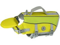 VIVAGLORY Dog Life Jacket with Removable Front Float, Life Vest with Reflective Trims & Extra Padding for Swimming & Boating, Yellow Grey, S