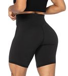 Sunzel High Waist Biker Shorts for Women No Front Seam Soft Yoga Workout Gym Bike Shorts Tummy Control Squat Proof Black