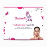 Butterfly Kiss Fruit & Herbal Facial Kit For Men & Women | Cleanser | Scrub | Massage Gel | Face Pack | Nourishing Cream | Face Bleach