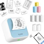 SEZNIK Mini Printer, Inkless, Bluetooth, Portable Pocket Printer, Compatible with Android, iOS Mobile. 1 Year Warranty (MiniX-Blue)