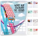 Audasi Here We Go Again 2025 Calendar Funny Calendar 2025 wall Planner 12 Months Planning Scheduling and Organization Funny Daily Planner Novelty Planning Wall Calendar for Home Office