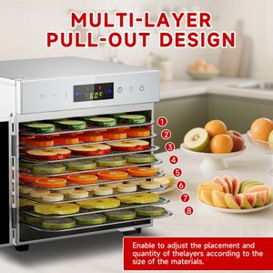 Stainless Steel Food Dehydrator, 8-Tray – High Capacity Dryer