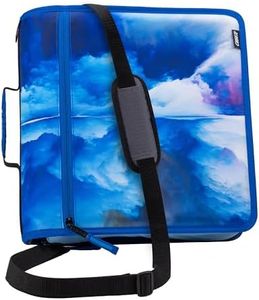 Case-it Mighty Zip Tab School Zipper Binder | 3-Inch O-Rings, 600-Sheet Capacity, 5-Subject Expanding File Folder, Multiple Pockets & Storage Organizer, Shoulder Strap | D-146 Glacier