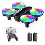 TOMZON A23W Drone with Camera 1080P, LED Kids Drone with Throw to Go, High Speed Rotation and 3D Flip, Mini Drone for Kids with Circle Fly, Gravity Sensor, 3 Speeds, 2 Batteries