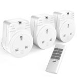 TOUCHXEL Remote Control Plug Sockets UK 3120 Watt 3 Outlets 1 Remote Wireless Remote Control Sockets Electrical Plug Outlet Switch, Household Appliances, Operating Range Up To 30 Meter /100 Foot,White