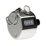 Lista 014 4 Digits Hand Held Tally Counter Numbers Clicker (Silver)