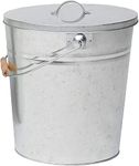 Elex® 12L Galvanised Metal with lid Fireside Ash Bucket & Handle metal bucket with lid,log bucket,Ash bucket