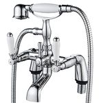 Traditional Bathtub Mixer Tap,Luckyhome Victorian Bath Shower Mixer Tap with Hand Held Shower