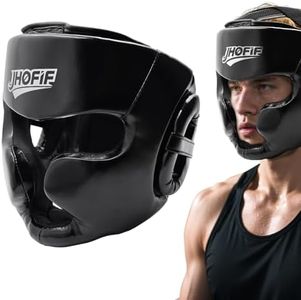 JHOFIF Professional Boxing Headgear - Full Face Head Guard for Men, 360° Protection with Ventilation, Shock-Absorbing EVA Padding for MMA/Kickboxing/Muay Thai/Sparring