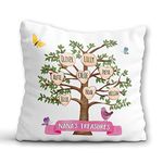 Nana Cushion - Grandma Birthday Gift from Grandchildren - Personalised Family Tree Pillow - Christmas Gift Nan Nanna Nanny Granny Nannie Gran Grannie Mother's Day Gift with Custom Names