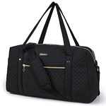 Weekender Bag, BAGSMART Travel Duffle Bag Carry On Bag Large Overnight Bag for Men, Black