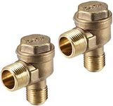 uxcell Air Compressor Check Valve 90 Degree Male Threaded Brass Connector PT3/8 x M14x1.5 2Pcs