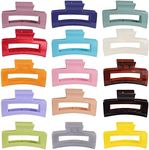 15 Pack Rectangle Hair Claw Clips Solid Color Hair Clips Stylish Elegant Barrettes for All Hair Types for Women Non-Slip Hair Jaw Clips