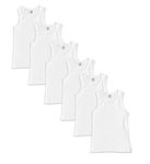 Bahob® 6 Pack Boy's Underwear Vests Soft Cotton Tank Tops Kids Sleeveless Vests Undershirts Cotton 5-14 Years (White, 9-10 Years)