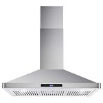 COSMO COS-63190S Wall Mount Range Hood, Ducted Convertible Ductless (additional filters needed, not included), Permanent Filters, Soft Touch Controls, LED Lights, 36 inch, Stainless Steel