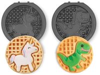 DASH Multimaker Mini System Two 4” Nonstick Removable Waffle Plates Set (Unicorn & Dinosaur) - 2Pc Plate Pack for Waffle Iron & Griddle, Compatible with Dash MultiMaker Mini System, Nonstick Surface