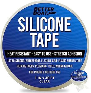 Better Boat Heavy Duty Silicone Tape Plumbing Self Fusing Plumbing Tape Silicone Water Pipe Rubber Tape Hose Repair Water Seal Fusion Coax Seal Electrical or Silicone Waterproof Tape for Leaks