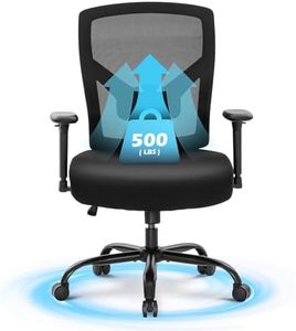 MAISON ARTS Ergonomic Mesh Office Chair, Mid-Back Computer Desk Chairs with Lumbar Support, 500 lbs Capacity Swivel Chair with 3D Adjustable Arms, Wide Comfy Seat and Wheels