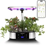 JustSmart WiFi 12 Pods Hydroponics Growing System Indoor Garden with APP Controlled and 3 Planting Modes, Up to 30", 30W LED Light, Fixed Hooks, Automatic Timer, Silent Pump, GS1 Basic