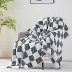 Uttermara Weighted Blanket Queen Size(20lbs, 60" x 80", Plaid Grey), Double Side Premium Soft Flannel Fleece Weighted Throw Blanket, Reversible Checkerboard Print Heavy Blanket for Adults Couch Bed