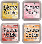 Ranger Tim Holtz Distress Oxide Ink Pads - Fossilized Amber, Worn Lipstick, Fired Brick and Spiced Marmalade