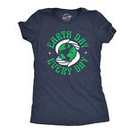 Womens Earth Day Every Day T Shirt Funny Saying Retro Planet Graphic Novelty Tee for Girls Funny Womens T Shirts Vintage T Shirt for Women Funny Navy - S