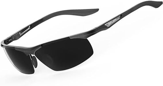 SIPLION Uomo Occhiali da sole polarizzati per golf sport guidare gli uomini Al-Mg Super leggero Gli Occhiali 8729 nero UV400 CAT 3 CE