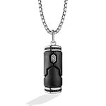 Star Wars™ Fine Jewelry Boba Fett™ Men's Pendant 1/5 Ct.Tw. Black and White Diamonds, Sterling Silver with Black Rhodium, Metal, black-diamond