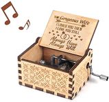 Nostalgish to My Gorgeous Wife Music Boxes Hand Crank Wooden Musical Boxes Music Box - Unique Gift (Wood, to My Gorgeous Wife)