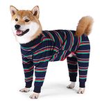 Dog Surgery Recovery Suit Onesie With Legs Long Sleeves Breathable Post Surgery Pyjamas Anti Lick Abdominal Wound Dog Cone Alternative For Pet Dogs (M, Blue)