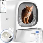 LALAHOME Auto Self-Refill Cat Litter Tray Self Cleaning Cat Litter Box Automatic for Multiple Cats, Odor Eliminator/App Control/Safety Protection, Electric Smart Robot Litter Box 80L Large with Liners